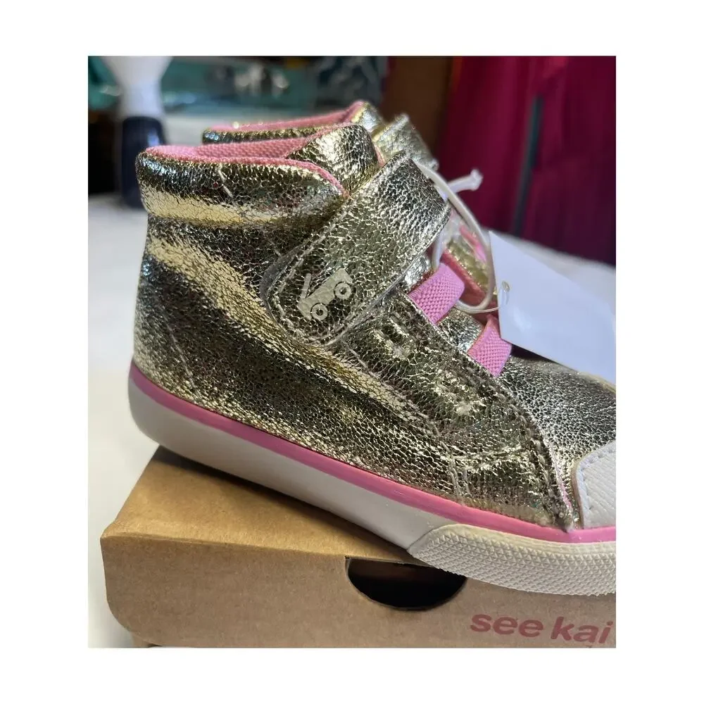 Run Kai Basics Belmont II Gold Shine Toddler Girl Size 7 - Picture 3 of 6